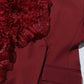 Women's Burgundy Blazer With Flounce Jacket