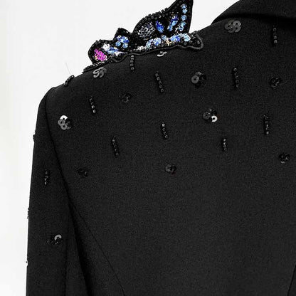 Women's Butterfly Beading Pantsuit 2 Two Piece Set Party Outfit Wedding Suit