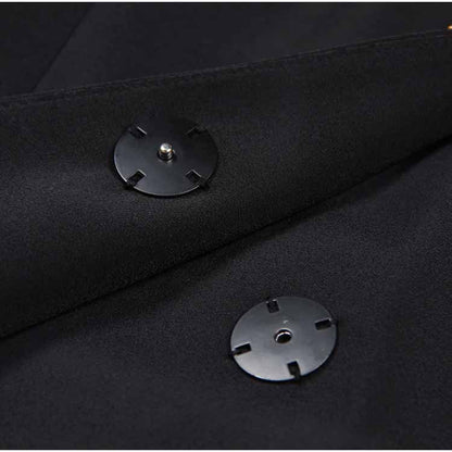 Women's Button-embellished Black Mini Blazer Dress