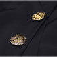 Women's Button-embellished Black Mini Blazer Dress