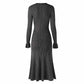 Women's Button Detail Ribbed-knit Midi Dresses