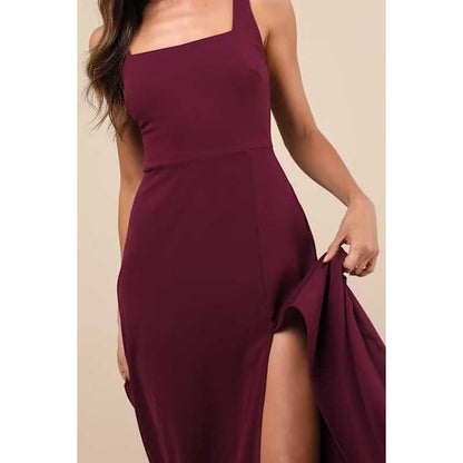 Women's Chiffon Bridesmaid Dresses high Split Formal Wedding Guest Dress