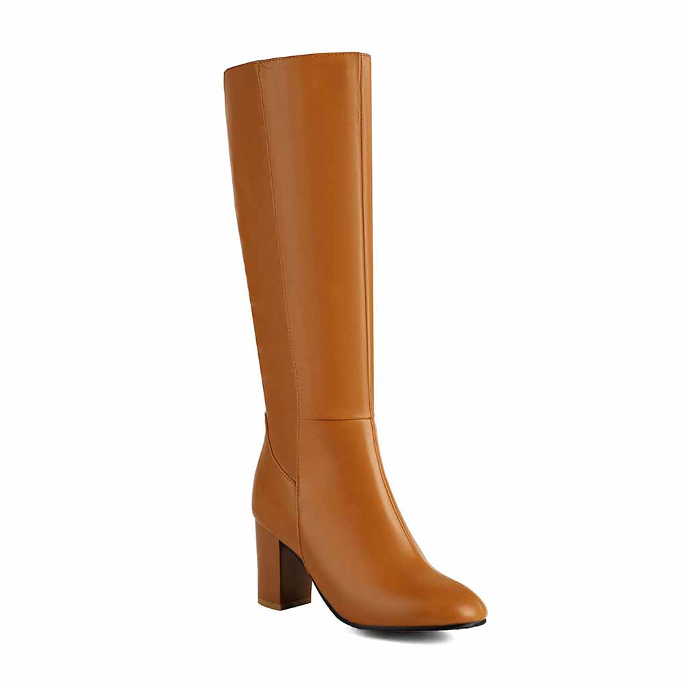 Women's Chunky Heel Knee High and Up Boots