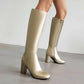 Women's Chunky Heel Knee High and Up Boots