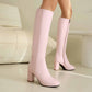 Women's Chunky Heel Knee High and Up Boots