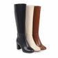 Women's Chunky Heel Knee High and Up Boots