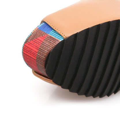 Women's Colorful Wedge Pumps Peep Toe Platform Heels