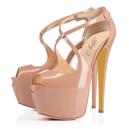 Women's Crossdresser Stiletto High Heel Platform Prom Shoes Handmade Stiletto