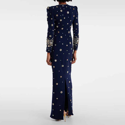 Women's Crystal Embellished Maxi Gown