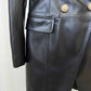 Women's Faux Leather Blazer Minidress Black Double Breasted Blazer Dress