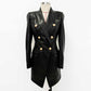 Women's Faux Leather Blazer Minidress Black Double Breasted Blazer Dress