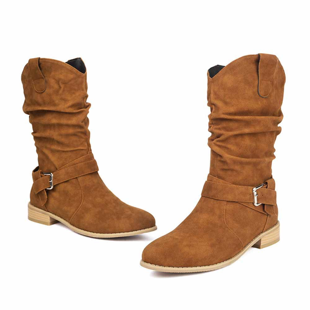 Women's Flat Suede Ankle Boots - Stylish Comfort