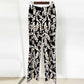 Women's Graphic Printed Pants Set Gold Buttons Two Pieces Pantsuit