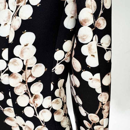 Women's Graphic Printed Pants Set Gold Buttons Two Pieces Pantsuit