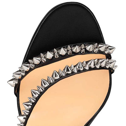 Women's High Heels Sandals Rivets Stilettos Dress Shoes Ankle Buckle Hollow Pumps