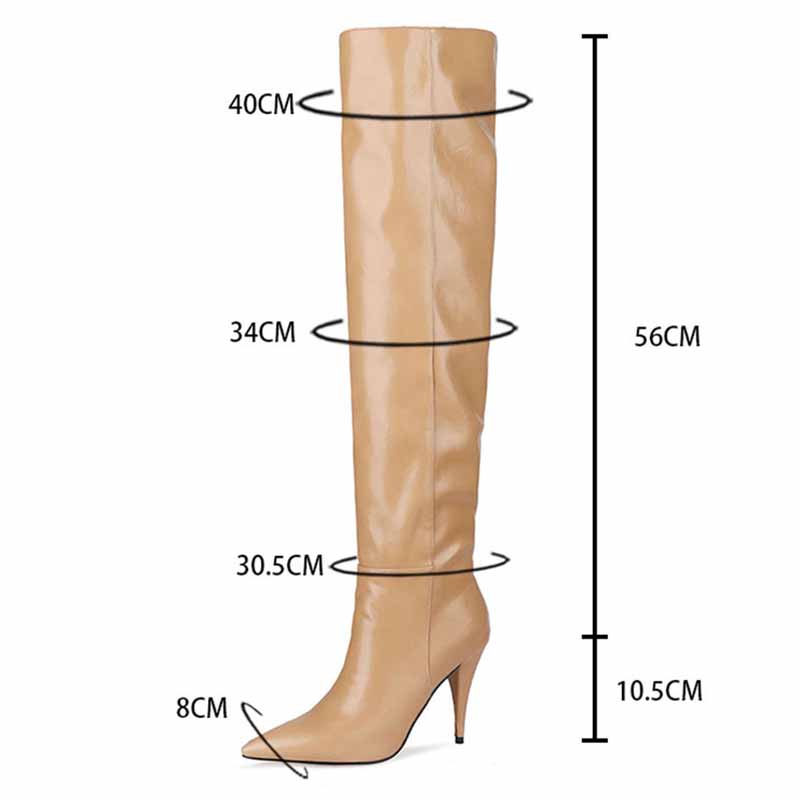 Women's Knee High Boots Stiletto High Heel Boots Plus Size