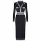 Women's Knitted Midi Dress With Sleeves Bodycon Dress