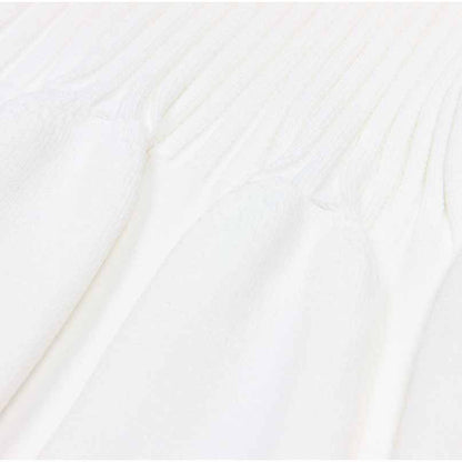 Women's Knitted Skater Short Dress Ribbed Mini Dress in White