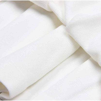 Women's Knitted Skater Short Dress Ribbed Mini Dress in White