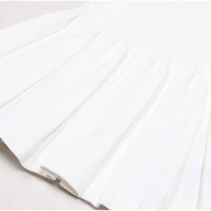 Women's Knitted Skater Short Dress Ribbed Mini Dress in White