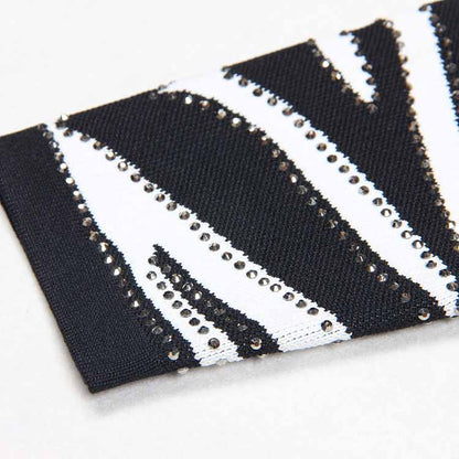 Women's Knitted Zebra-print Embellished Mini Dress