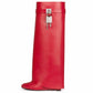 Women‘s Lock Detailed Leather Knee-High Boots