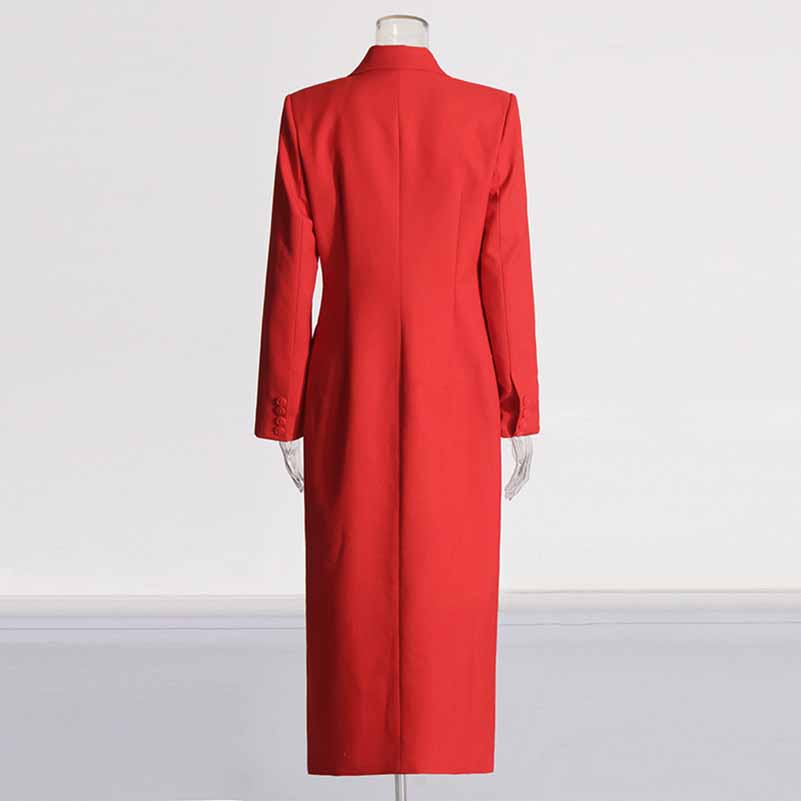 Women's Long Silhouette Coat Maxi Blazer