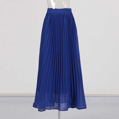 Women's Long Skirt Suit With Flower Embellished Long Sleeve Top and Midi Skirt