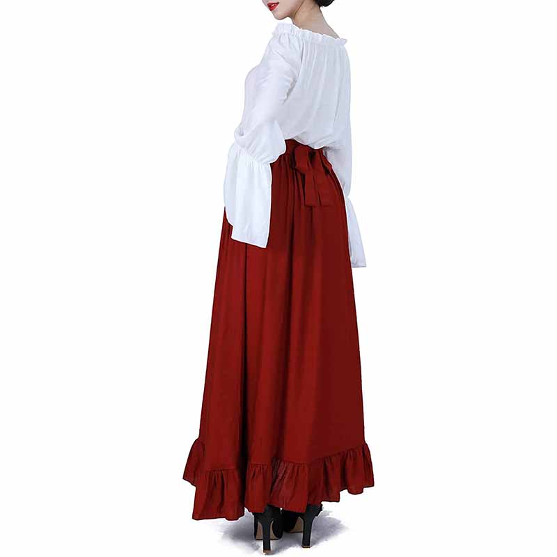 sachin and babi light blue dress 5 Pcs Renaissance Medieval Costume Dress Women Fairy Dress Peasant  Cottagecore Dress 1700s Victorian Fairy Costume main image 1