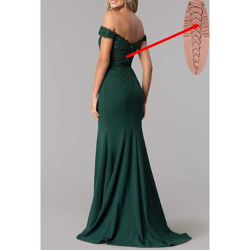 Women's Mermaid Bridesmaid Dresses Long Prom Gown Lace Formal Evening Dresses