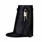 Women's Metal Lock Faux Leather Ankle Boots