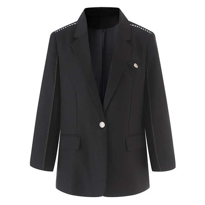 Women's Mid-Length Oversized Blazer | One Button Closure