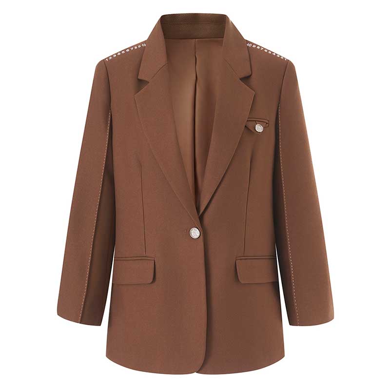 Women's Mid-Length Oversized Blazer | One Button Closure