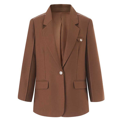 Women's Mid-Length Oversized Blazer | One Button Closure