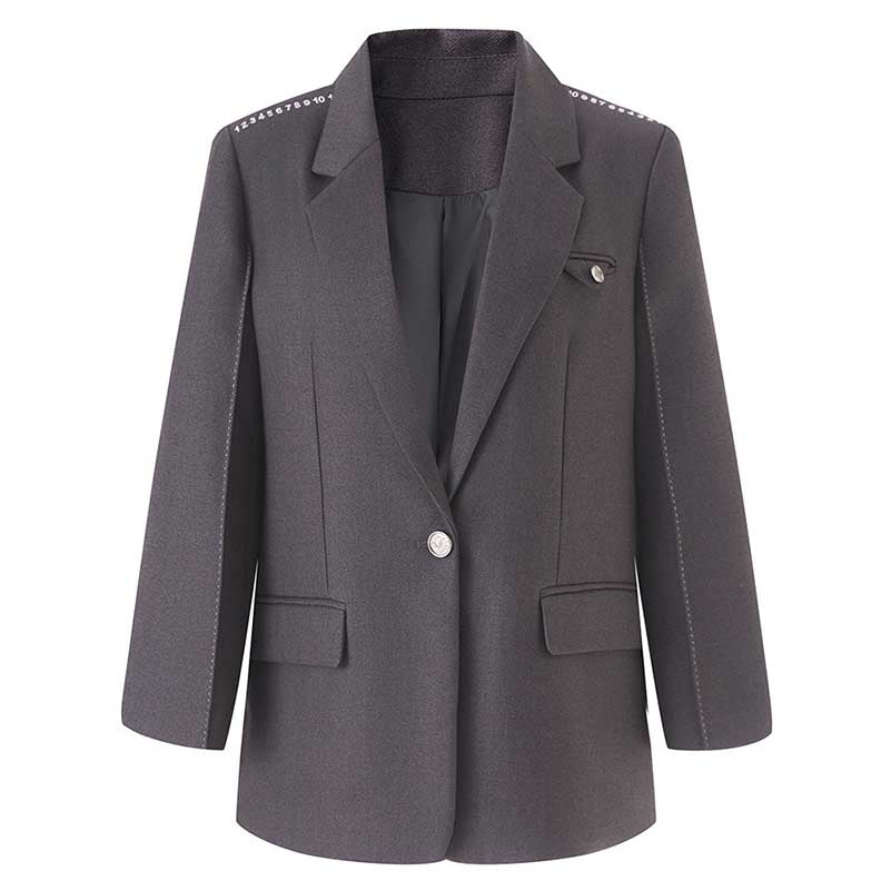 Women's Mid-Length Oversized Blazer | One Button Closure