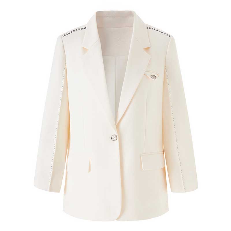 Women's Mid-Length Oversized Blazer | One Button Closure