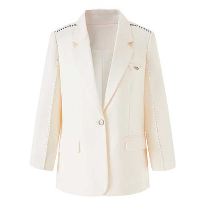 Women's Mid-Length Oversized Blazer | One Button Closure