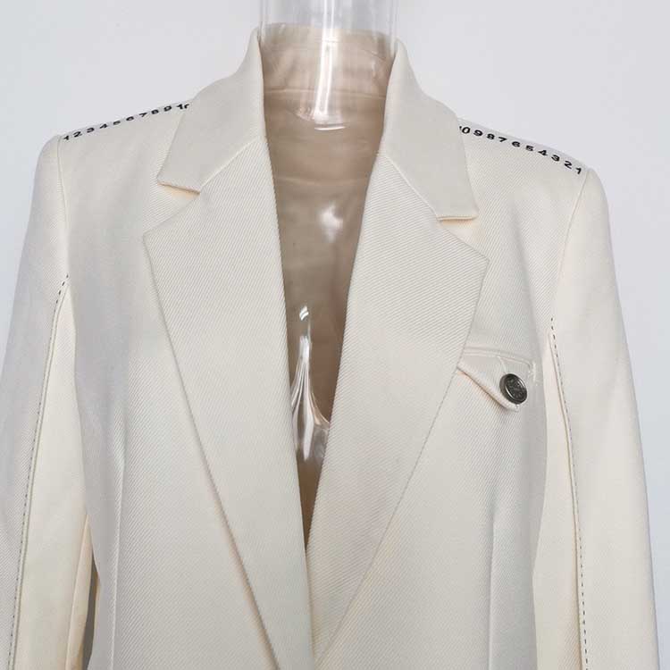 Women's Mid-Length Oversized Blazer | One Button Closure