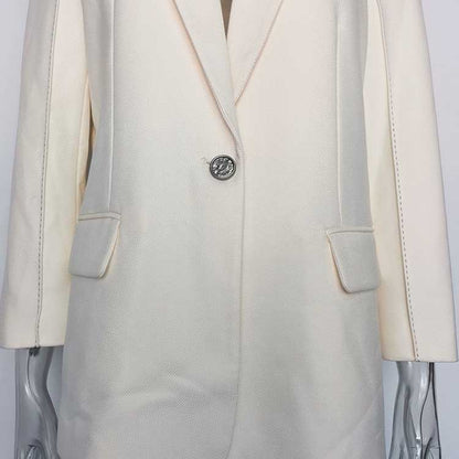 Women's Mid-Length Oversized Blazer | One Button Closure