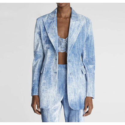 Women's Multicolor Color Pantsuit Two Pieces Outfit Flared Pants Suit