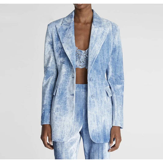 Women's Multicolor Color Pantsuit Two Pieces Outfit Flared Pants Suit