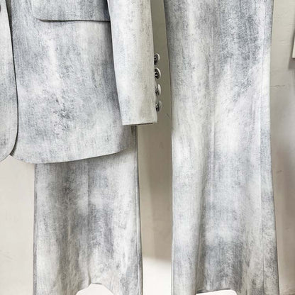 Women's Multicolor Color Pantsuit Two Pieces Outfit Flared Pants Suit