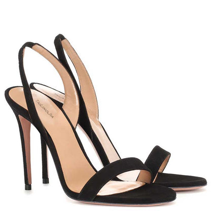Women's Open Toe High Heel Sandals Ankle Slip-On Pumps Shoes