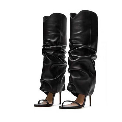 Women's Over The Knee Boots Thigh High Boots Open Toe Stiletto Heel Sandals Y2K Party Evening Shoes