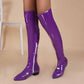 Women's Over The Knee Boots Low Chunky Heel Stretch Riding Thigh High Boots