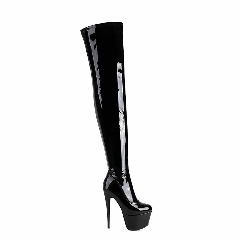 Women's Over The Knee Platform Zip Boots Thigh High Heel Boots