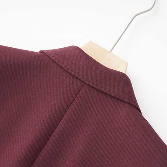 Spring/Autumn Wine Red Blazer Coat for Women | Mid-Length Style