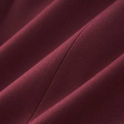 Spring/Autumn Wine Red Blazer Coat for Women | Mid-Length Style