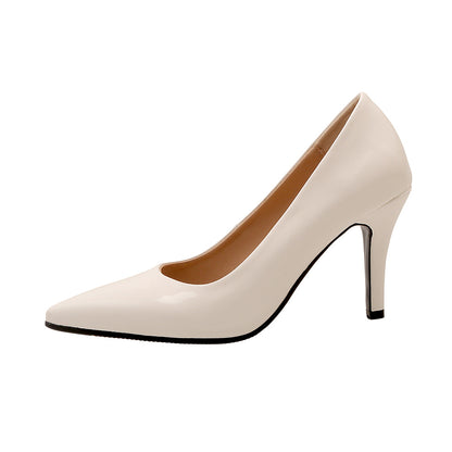 Women's Patent Leather Pointed Toe Stiletto Pumps – Classic High Heel Dress Shoes