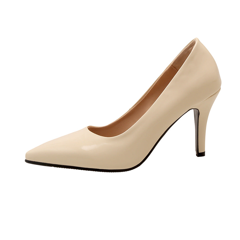 Women's Patent Leather Pointed Toe Stiletto Pumps – Classic High Heel Dress Shoes